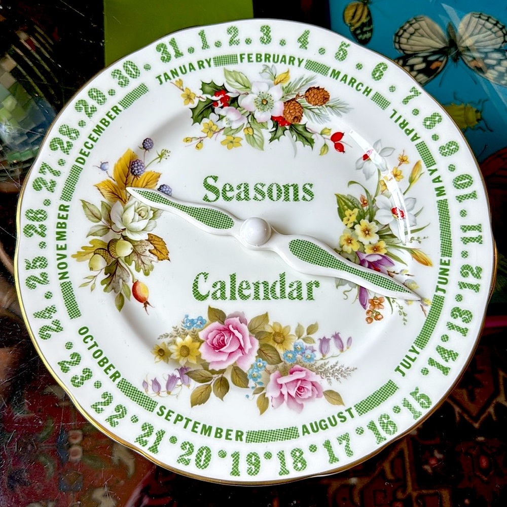 Vintage Duchess bone china season calendar plate
